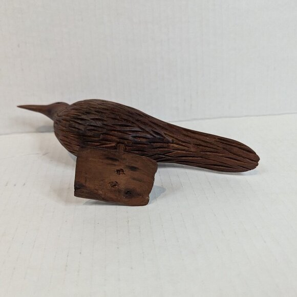 Hand carved Wooden Bird on Stand Vintage - Picture 5 of 6